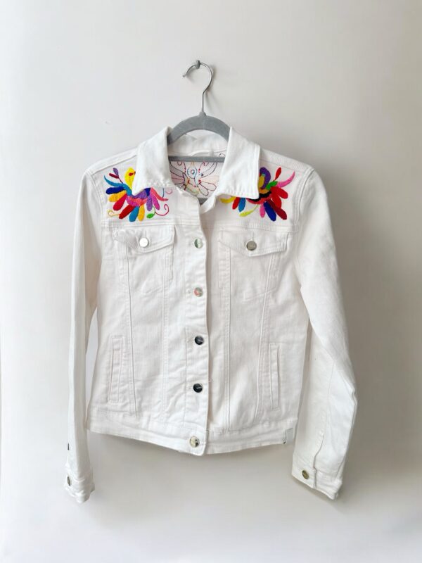 Chamarra de Mezclilla Blanca talla Chica - Imagen 2
