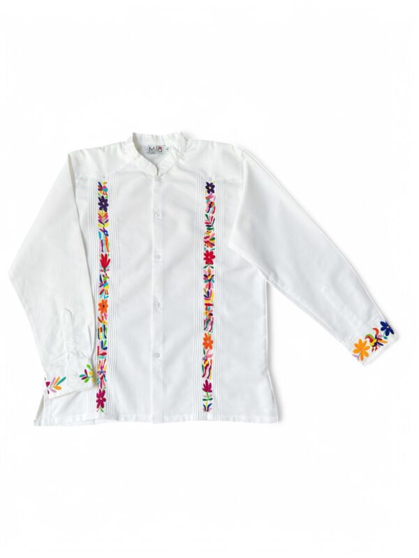 Guayabera de Lino Color Blanco Talla Grande.
