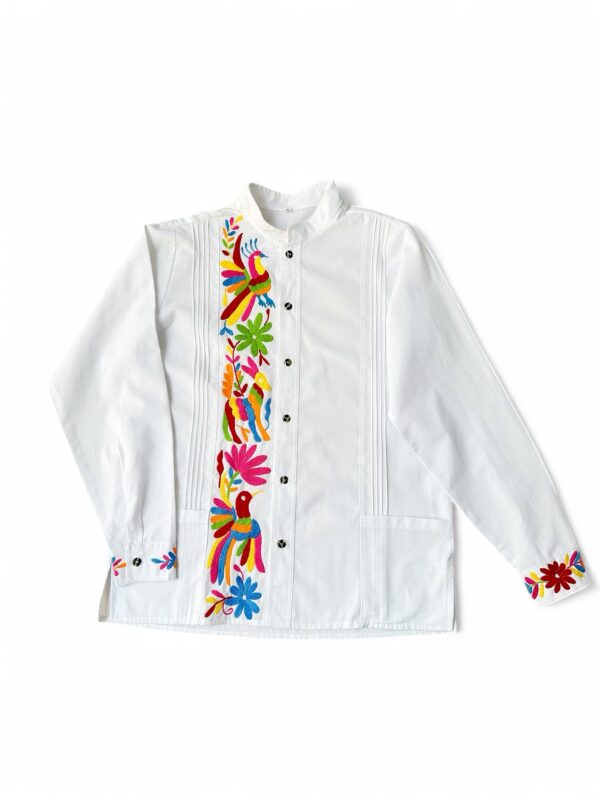 Guayabera Blanca de Manta Talla Mediana