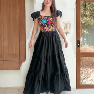 Vestido Campirano Negro talla Mediana