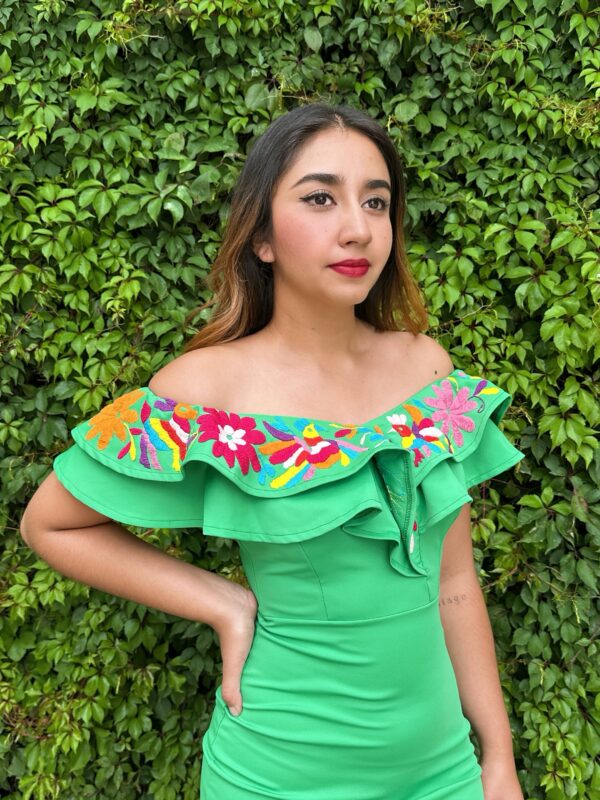 Vestido Verde Talla Chica - Imagen 2
