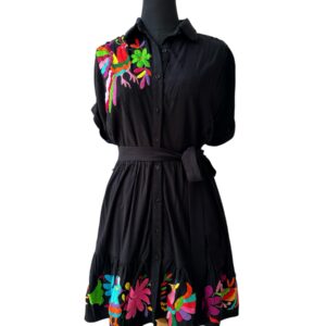 Vestido de Lino Color Negro Talla Chica