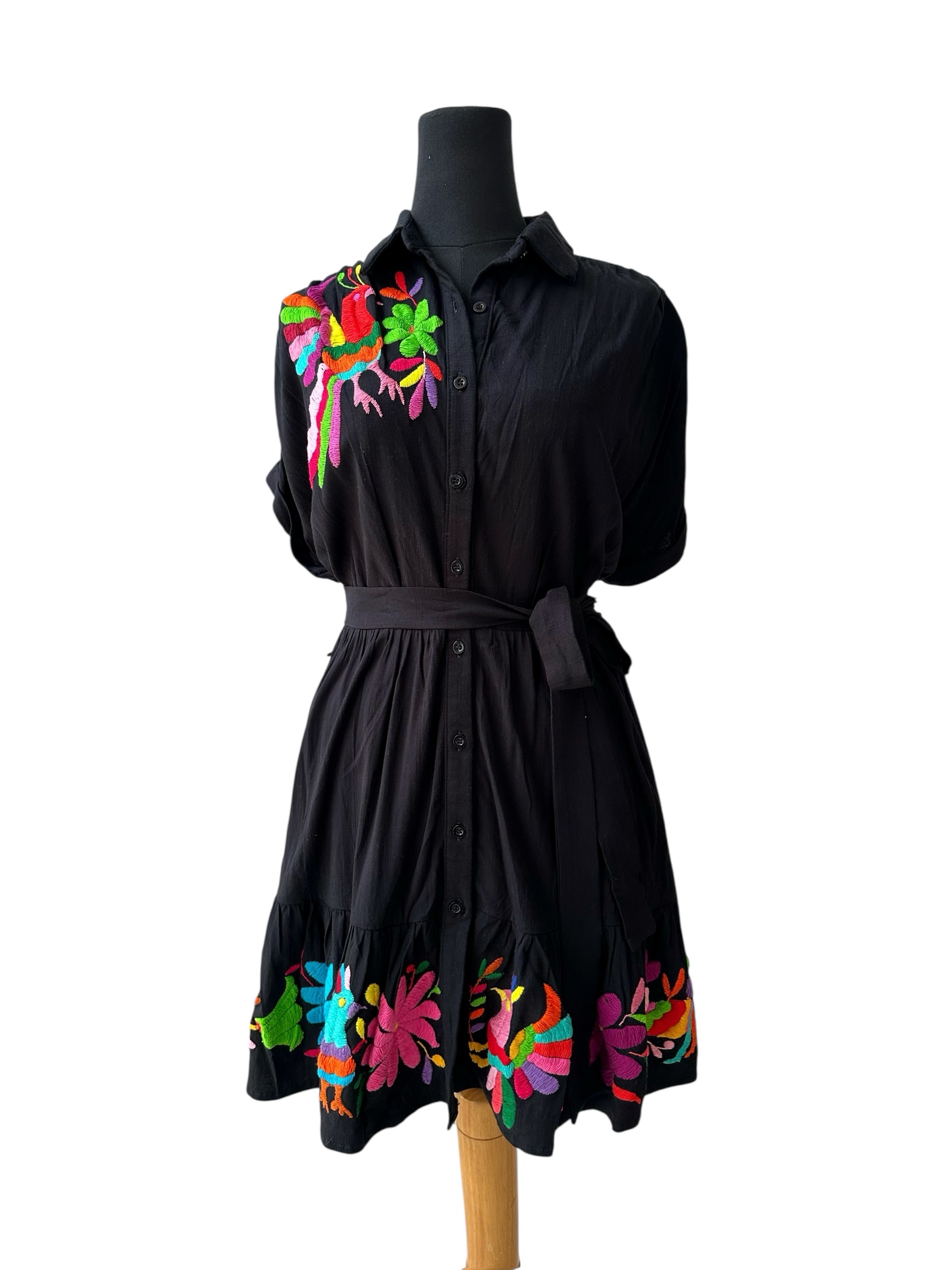 Vestido de Lino Color Negro Talla Chica