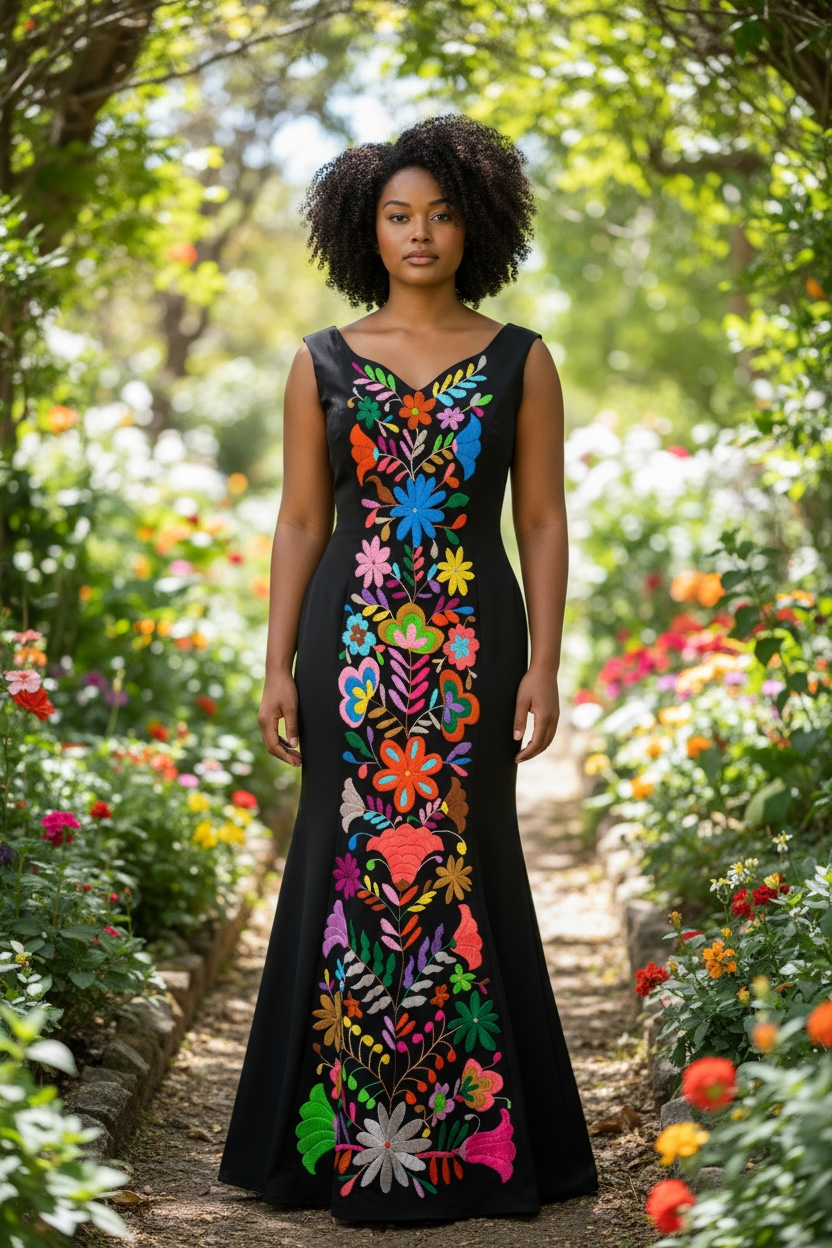 Vestido Negro Talla Grande - Imagen 3